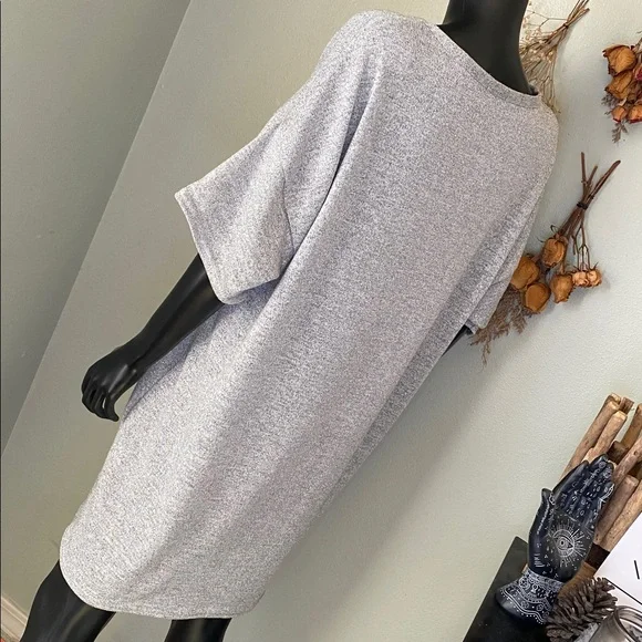 Boohoo Heather Gray Glittery Sparkly T shirt Dress - Picture 6 of 12